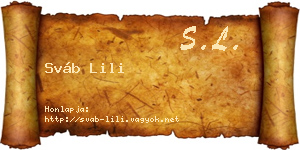 Sváb Lili névjegykártya